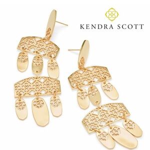 Kendra Scott Emmet Tiered Chandelier Earrings Rhodium Plated Gold Over Brass